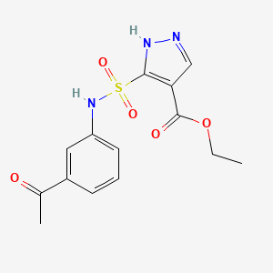 molecular formula C14H15N3O5S B6511325 ethyl 5-[(3-acetylphenyl)sulfamoyl]-1H-pyrazole-4-carboxylate CAS No. 1093741-31-1