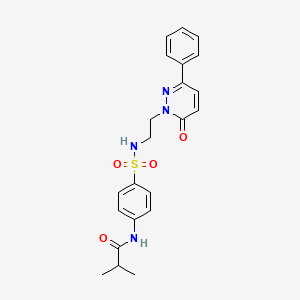 molecular formula C22H24N4O4S B6511366 2-methyl-N-(4-{[2-(6-oxo-3-phenyl-1,6-dihydropyridazin-1-yl)ethyl]sulfamoyl}phenyl)propanamide CAS No. 921831-41-6