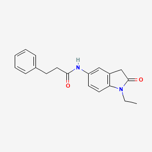 molecular formula C19H20N2O2 B6511386 N-(1-ethyl-2-oxo-2,3-dihydro-1H-indol-5-yl)-3-phenylpropanamide CAS No. 921773-61-7