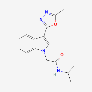 molecular formula C16H18N4O2 B6511435 2-[3-(5-methyl-1,3,4-oxadiazol-2-yl)-1H-indol-1-yl]-N-(propan-2-yl)acetamide CAS No. 951471-71-9