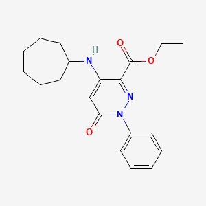 molecular formula C20H25N3O3 B6511439 ethyl 4-(cycloheptylamino)-6-oxo-1-phenyl-1,6-dihydropyridazine-3-carboxylate CAS No. 922090-64-0