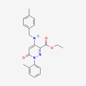 ethyl 1-(2-methylphenyl)-4-{[(4-methylphenyl)methyl]amino}-6-oxo-1,6-dihydropyridazine-3-carboxylate