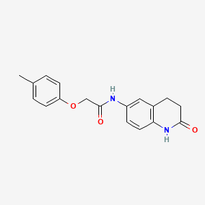 molecular formula C18H18N2O3 B6511468 2-(4-methylphenoxy)-N-(2-oxo-1,2,3,4-tetrahydroquinolin-6-yl)acetamide CAS No. 922000-38-2