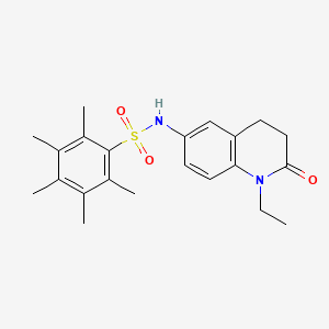 N-(1-ethyl-2-oxo-1,2,3,4-tetrahydroquinolin-6-yl)-2,3,4,5,6-pentamethylbenzene-1-sulfonamide