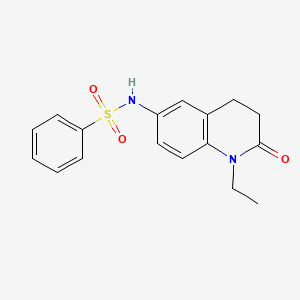 molecular formula C17H18N2O3S B6511483 N-(1-ethyl-2-oxo-1,2,3,4-tetrahydroquinolin-6-yl)benzenesulfonamide CAS No. 922026-25-3