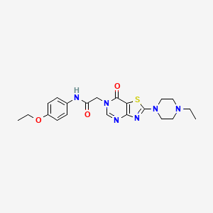 molecular formula C21H26N6O3S B6511535 N-(4-ethoxyphenyl)-2-[2-(4-ethylpiperazin-1-yl)-7-oxo-6H,7H-[1,3]thiazolo[4,5-d]pyrimidin-6-yl]acetamide CAS No. 951534-28-4