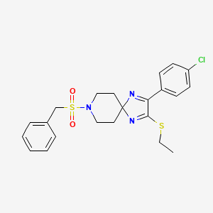 molecular formula C22H24ClN3O2S2 B6511632 2-(4-chlorophenyl)-3-(ethylsulfanyl)-8-phenylmethanesulfonyl-1,4,8-triazaspiro[4.5]deca-1,3-diene CAS No. 932339-79-2