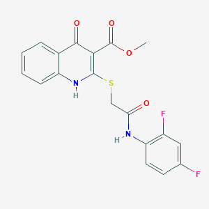 molecular formula C19H14F2N2O4S B6511659 methyl 2-({[(2,4-difluorophenyl)carbamoyl]methyl}sulfanyl)-4-oxo-1,4-dihydroquinoline-3-carboxylate CAS No. 951497-24-8