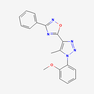 molecular formula C18H15N5O2 B6511666 5-[1-(2-methoxyphenyl)-5-methyl-1H-1,2,3-triazol-4-yl]-3-phenyl-1,2,4-oxadiazole CAS No. 894936-01-7