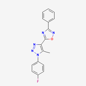molecular formula C17H12FN5O B6511669 5-[1-(4-fluorophenyl)-5-methyl-1H-1,2,3-triazol-4-yl]-3-phenyl-1,2,4-oxadiazole CAS No. 895093-41-1