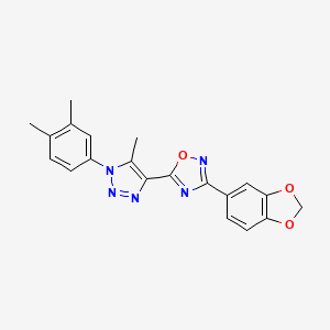 molecular formula C20H17N5O3 B6511677 3-(2H-1,3-benzodioxol-5-yl)-5-[1-(3,4-dimethylphenyl)-5-methyl-1H-1,2,3-triazol-4-yl]-1,2,4-oxadiazole CAS No. 951511-50-5