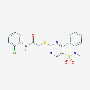 N-(2-chlorophenyl)-2-({9-methyl-8,8-dioxo-8lambda6-thia-3,5,9-triazatricyclo[8.4.0.0^{2,7}]tetradeca-1(14),2(7),3,5,10,12-hexaen-4-yl}sulfanyl)acetamide