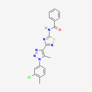 molecular formula C19H15ClN6OS B6511822 N-{3-[1-(3-chloro-4-methylphenyl)-5-methyl-1H-1,2,3-triazol-4-yl]-1,2,4-thiadiazol-5-yl}benzamide CAS No. 895099-56-6