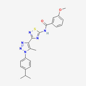 molecular formula C22H22N6O2S B6511900 3-methoxy-N-(3-{5-methyl-1-[4-(propan-2-yl)phenyl]-1H-1,2,3-triazol-4-yl}-1,2,4-thiadiazol-5-yl)benzamide CAS No. 895118-85-1