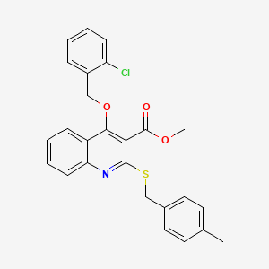 molecular formula C26H22ClNO3S B6511906 methyl 4-[(2-chlorophenyl)methoxy]-2-{[(4-methylphenyl)methyl]sulfanyl}quinoline-3-carboxylate CAS No. 932490-07-8