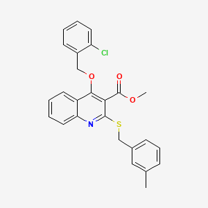 molecular formula C26H22ClNO3S B6511915 methyl 4-[(2-chlorophenyl)methoxy]-2-{[(3-methylphenyl)methyl]sulfanyl}quinoline-3-carboxylate CAS No. 932490-31-8