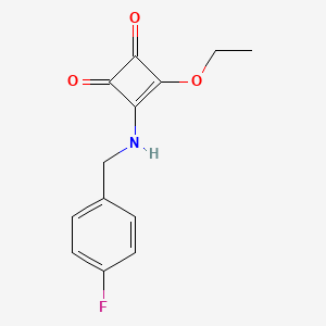 molecular formula C13H12FNO3 B6511928 3-ethoxy-4-{[(4-fluorophenyl)methyl]amino}cyclobut-3-ene-1,2-dione CAS No. 951464-69-0