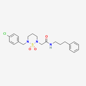 2-{6-[(4-chlorophenyl)methyl]-1,1-dioxo-1lambda6,2,6-thiadiazinan-2-yl}-N-(3-phenylpropyl)acetamide