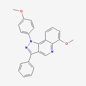 molecular formula C24H19N3O2 B6511963 6-methoxy-1-(4-methoxyphenyl)-3-phenyl-1H-pyrazolo[4,3-c]quinoline CAS No. 932463-97-3