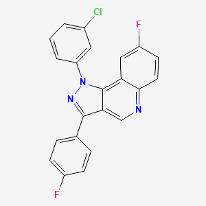 molecular formula C22H12ClF2N3 B6511989 1-(3-chlorophenyl)-8-fluoro-3-(4-fluorophenyl)-1H-pyrazolo[4,3-c]quinoline CAS No. 932519-55-6