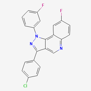 molecular formula C22H12ClF2N3 B6511991 3-(4-chlorophenyl)-8-fluoro-1-(3-fluorophenyl)-1H-pyrazolo[4,3-c]quinoline CAS No. 932464-49-8