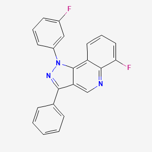 molecular formula C22H13F2N3 B6511994 6-fluoro-1-(3-fluorophenyl)-3-phenyl-1H-pyrazolo[4,3-c]quinoline CAS No. 932488-34-1