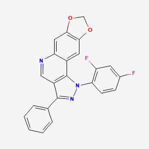 3-(2,4-difluorophenyl)-5-phenyl-12,14-dioxa-3,4,8-triazatetracyclo[7.7.0.0^{2,6}.0^{11,15}]hexadeca-1(9),2(6),4,7,10,15-hexaene