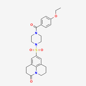 7-{[4-(4-ethoxybenzoyl)piperazin-1-yl]sulfonyl}-1-azatricyclo[7.3.1.0^{5,13}]trideca-5,7,9(13)-trien-2-one