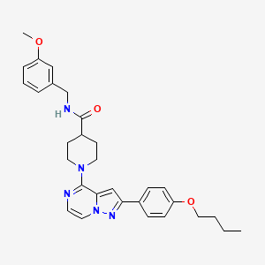 1-[2-(4-butoxyphenyl)pyrazolo[1,5-a]pyrazin-4-yl]-N-[(3-methoxyphenyl)methyl]piperidine-4-carboxamide