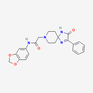 molecular formula C22H22N4O4 B6512088 N-(2H-1,3-benzodioxol-5-yl)-2-{3-oxo-2-phenyl-1,4,8-triazaspiro[4.5]dec-1-en-8-yl}acetamide CAS No. 932338-77-7