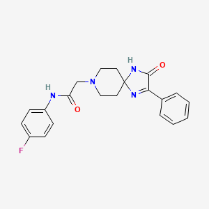 molecular formula C21H21FN4O2 B6512109 N-(4-fluorophenyl)-2-{3-oxo-2-phenyl-1,4,8-triazaspiro[4.5]dec-1-en-8-yl}acetamide CAS No. 932338-92-6