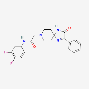 molecular formula C21H20F2N4O2 B6512115 N-(3,4-difluorophenyl)-2-{3-oxo-2-phenyl-1,4,8-triazaspiro[4.5]dec-1-en-8-yl}acetamide CAS No. 932475-86-0