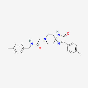 2-[2-(4-methylphenyl)-3-oxo-1,4,8-triazaspiro[4.5]dec-1-en-8-yl]-N-[(4-methylphenyl)methyl]acetamide