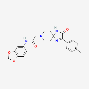 molecular formula C23H24N4O4 B6512132 N-(2H-1,3-benzodioxol-5-yl)-2-[2-(4-methylphenyl)-3-oxo-1,4,8-triazaspiro[4.5]dec-1-en-8-yl]acetamide CAS No. 932475-98-4