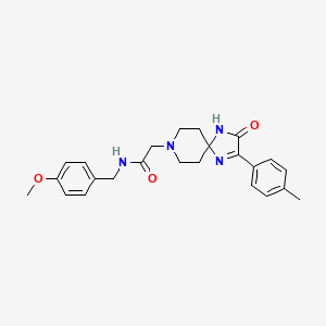 molecular formula C24H28N4O3 B6512133 N-[(4-methoxyphenyl)methyl]-2-[2-(4-methylphenyl)-3-oxo-1,4,8-triazaspiro[4.5]dec-1-en-8-yl]acetamide CAS No. 932291-77-5