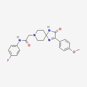 N-(4-fluorophenyl)-2-[2-(4-methoxyphenyl)-3-oxo-1,4,8-triazaspiro[4.5]dec-1-en-8-yl]acetamide