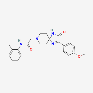 molecular formula C23H26N4O3 B6512151 2-[2-(4-methoxyphenyl)-3-oxo-1,4,8-triazaspiro[4.5]dec-1-en-8-yl]-N-(2-methylphenyl)acetamide CAS No. 932504-39-7