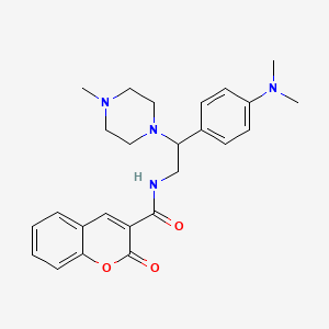 molecular formula C25H30N4O3 B6512169 N-{2-[4-(dimethylamino)phenyl]-2-(4-methylpiperazin-1-yl)ethyl}-2-oxo-2H-chromene-3-carboxamide CAS No. 946285-84-3