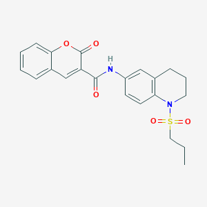 molecular formula C22H22N2O5S B6512183 2-oxo-N-[1-(propane-1-sulfonyl)-1,2,3,4-tetrahydroquinolin-6-yl]-2H-chromene-3-carboxamide CAS No. 946213-47-4