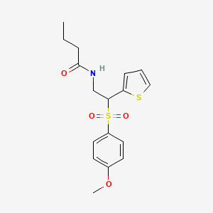 molecular formula C17H21NO4S2 B6512200 N-[2-(4-methoxybenzenesulfonyl)-2-(thiophen-2-yl)ethyl]butanamide CAS No. 946348-03-4
