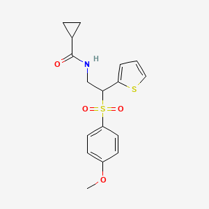 molecular formula C17H19NO4S2 B6512205 N-[2-(4-methoxybenzenesulfonyl)-2-(thiophen-2-yl)ethyl]cyclopropanecarboxamide CAS No. 946242-30-4