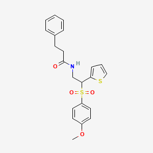 N-[2-(4-methoxybenzenesulfonyl)-2-(thiophen-2-yl)ethyl]-3-phenylpropanamide