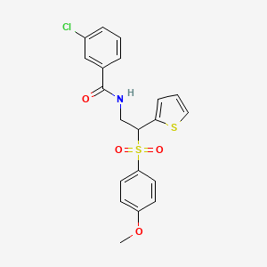 3-chloro-N-[2-(4-methoxybenzenesulfonyl)-2-(thiophen-2-yl)ethyl]benzamide