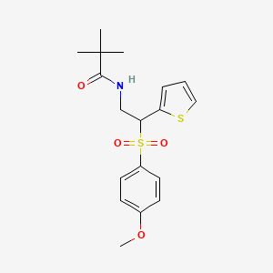 N-[2-(4-methoxybenzenesulfonyl)-2-(thiophen-2-yl)ethyl]-2,2-dimethylpropanamide