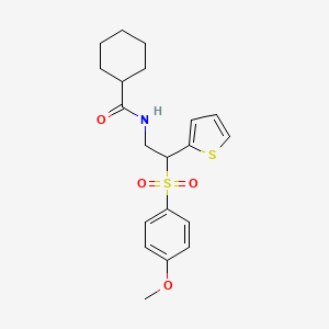 molecular formula C20H25NO4S2 B6512237 N-[2-(4-methoxybenzenesulfonyl)-2-(thiophen-2-yl)ethyl]cyclohexanecarboxamide CAS No. 946348-57-8