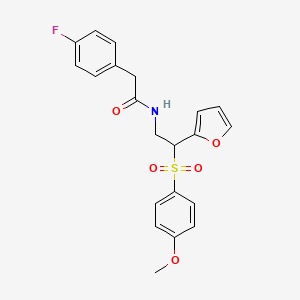 molecular formula C21H20FNO5S B6512264 2-(4-fluorophenyl)-N-[2-(furan-2-yl)-2-(4-methoxybenzenesulfonyl)ethyl]acetamide CAS No. 946243-18-1