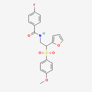 4-fluoro-N-[2-(furan-2-yl)-2-(4-methoxybenzenesulfonyl)ethyl]benzamide