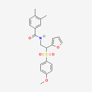 molecular formula C22H23NO5S B6512273 N-[2-(furan-2-yl)-2-(4-methoxybenzenesulfonyl)ethyl]-3,4-dimethylbenzamide CAS No. 946265-00-5