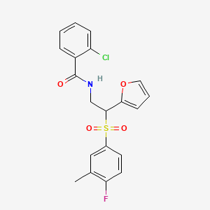 2-chloro-N-[2-(4-fluoro-3-methylbenzenesulfonyl)-2-(furan-2-yl)ethyl]benzamide