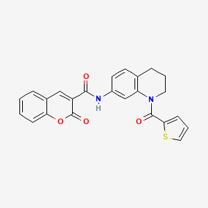 molecular formula C24H18N2O4S B6512289 2-oxo-N-[1-(thiophene-2-carbonyl)-1,2,3,4-tetrahydroquinolin-7-yl]-2H-chromene-3-carboxamide CAS No. 932507-42-1
